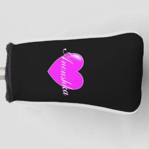 Anoushka Individuelle Name Template Black Pink Fem Golf Headcover