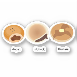 Anpan,Hotteok,Pfannkuchen Aufkleber