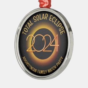 Anpassbar 2024 INSGESAMT SOLAR ECLIPSE Ornament Aus Metall
