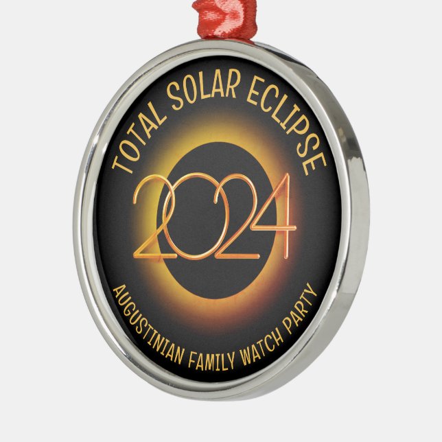Anpassbar 2024 INSGESAMT SOLAR ECLIPSE Ornament Aus Metall (Links)
