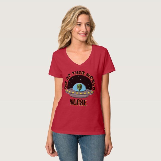 Anpassbar aus dieser Welt Alien UFO Space T-Shirt (Vorderseite Vollansicht)
