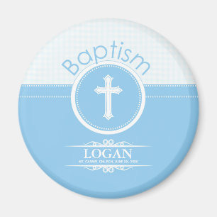 Anpassbar, blauer Junge Kind Gottes Taufe Magnet