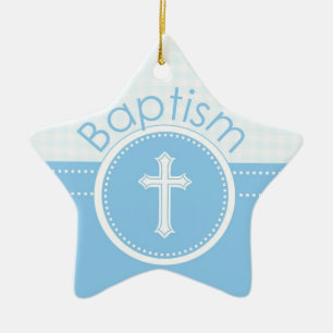 Anpassbar, Blue Boy Kind Gottes Taufe Keramik Ornament