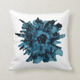 Anpassbar! Blue Spider Mum Floral Hand gemalt Kissen