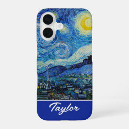 Anpassbar Die Sternennacht von Van Gogh iPhone 16 Hülle