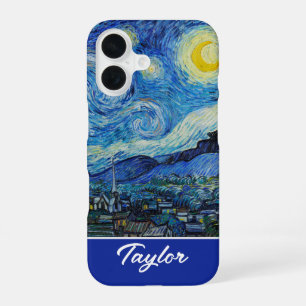 Anpassbar Die Sternennacht von Van Gogh iPhone 16 Hülle