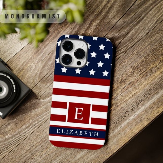 Anpassbar Die US-amerikanische Flagge Red Blue Col Case-Mate iPhone Hülle (Customizable The USA American Flag Red Blue Color Case-Mate iPhone Case)