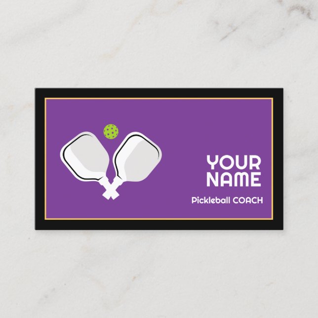 Anpassbar für Pickleball-Coach Visitenkarte (Vorderseite)