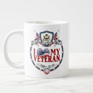 Anpassbar I Luv My Veteran 20oz Jumbo-Tasse