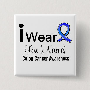 Anpassbar Ich trage eine Colon Cancer Ribbon Button
