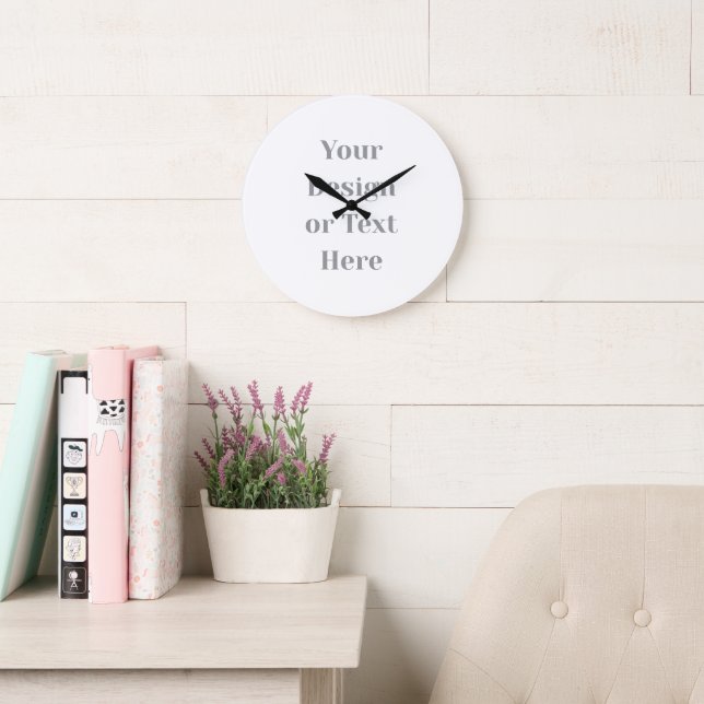 Anpassbar Ihr Design oder Text hier Personalisiert Große Wanduhr (Lesesaal)