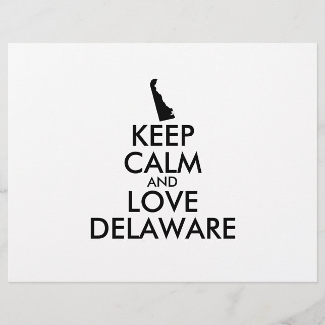Anpassbar KEEP CALM und LIEBE DELAWARE Flyer (Vorne)