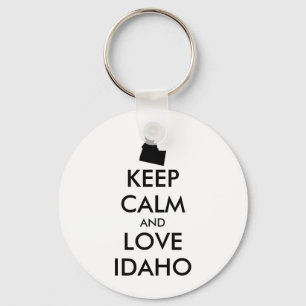 Anpassbar KEEP CALM und LIEBE IDAHO Schlüsselanhänger