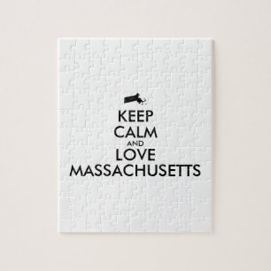 Anpassbar KEEP CALM und LIEBE MASSACHUSETTS Puzzle