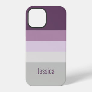 Anpassbar - Magenta Lila Rosa Grau Grey iPhone 12 Pro Hülle