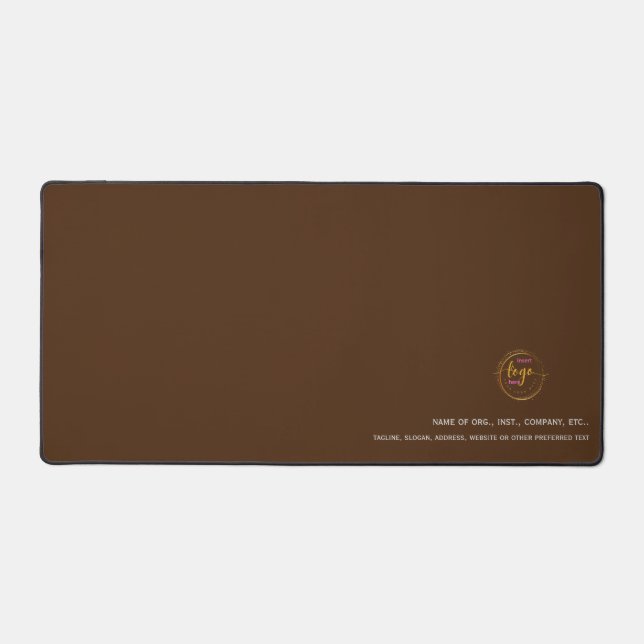 Anpassbar mit braunen Unternehmensdaten Schreibtischunterlage (Vorderseite)