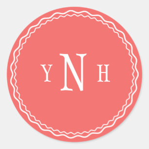 Anpassbar mit Monogramm mit drei Buchstaben Runder Aufkleber