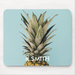  Anpassbar.Monogrammm. Tropisch. Ananas. Mousepad