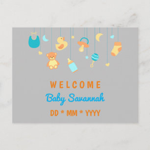 Anpassbar neues Baby Unisex Postkarte