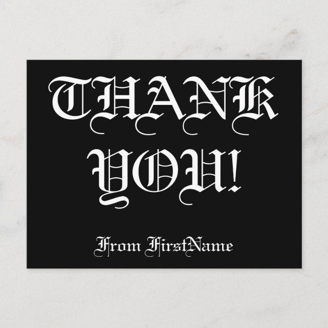 Anpassbar, Personalisiert "DANKE!" Postkarte (Vorderseite)