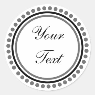 Anpassbar (schwarzer/grauer Punktkreis) Runder Aufkleber