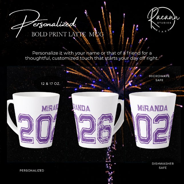 Anpassbare 2026 Fett gedruckte Keramik Latte Tasse (Von Creator hochgeladen)