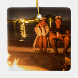 Anpassbare 2-seitige Elegante Scrolls 2 Foto Keramikornament