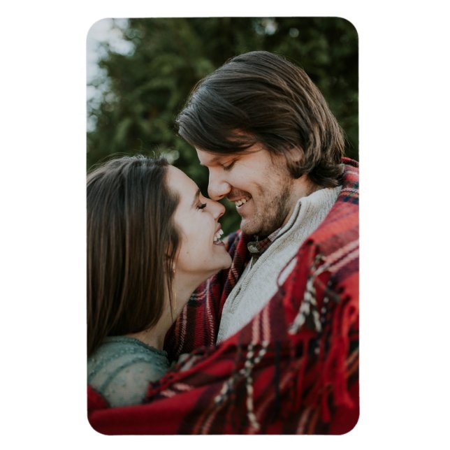 Anpassbare 2-seitige Elegante Scrolls 2 Foto Magnet (Vertikal)