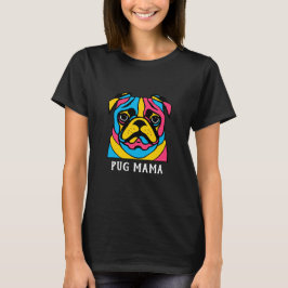 anpassbare 3-Töne-Mops-Mama T-Shirt