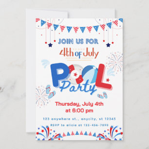 Anpassbare 4. Juli-Party Einladung