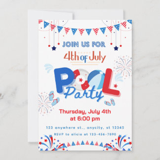 Anpassbare 4. Juli-Party Einladung