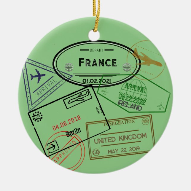 Anpassbare 4-Passport-Briefmarke Keramik Ornament (Vorne)