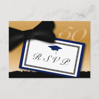 Anpassbare 50 Jahre Wiedersehen UAWG Blue RSVP Karte