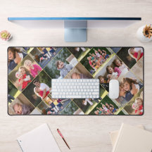 Anpassbare 9-Foto Collage Monogram Zuhause Office