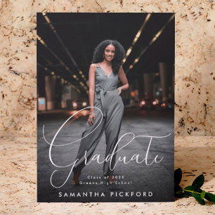 Anpassbare Abschluss Foto Grad Graduate Ankündigung