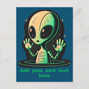 Anpassbare Alien Kids Postcard Postkarte