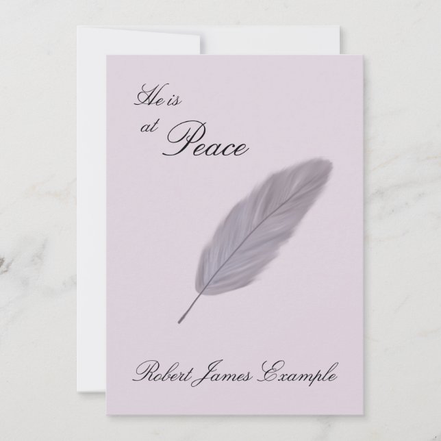 Anpassbare Ankündigung des Todes (Feather) (Vorderseite)