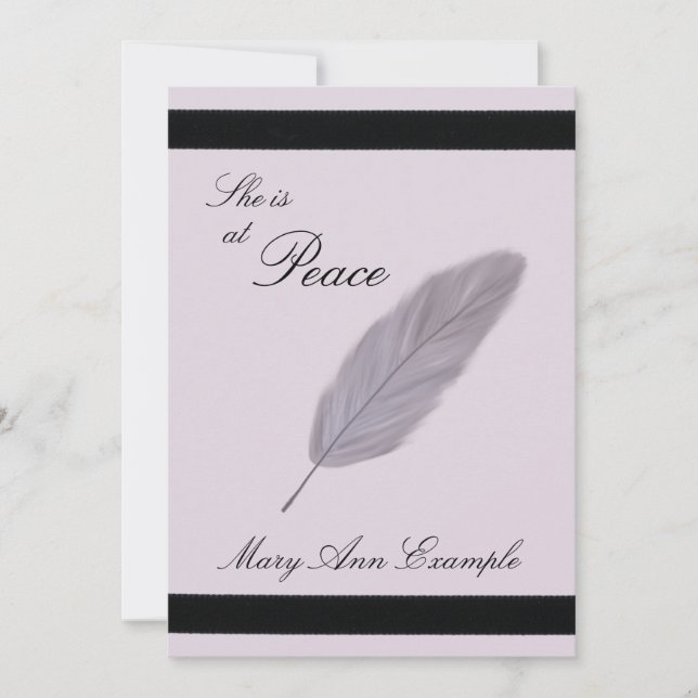 Anpassbare Ankündigung des Todes (Feather) (Vorderseite)