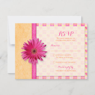 Anpassbare Antwortkarte mit Gerbera-Daisy-Motiv RSVP Karte