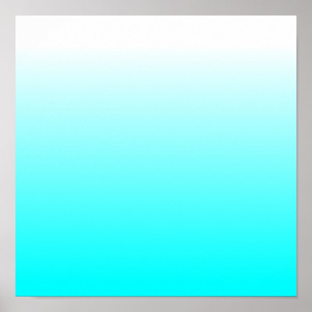 Anpassbare Aqua Ombre Poster (Vorne)