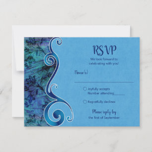 Anpassbare Aquablau-RSVP-Karte RSVP Karte