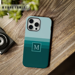 Anpassbare Aquamarine blaugrüne Farbblöcke iPhone 15 Pro Max Hülle