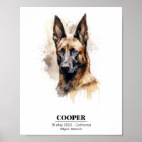 Anpassbare Aquarellbilder von Malinois