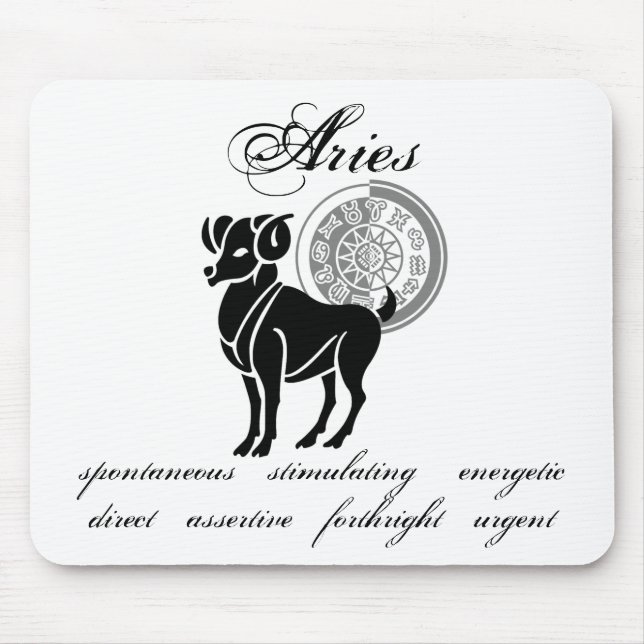 Anpassbare Aries-Merkmale im griechischen Stil Zod Mousepad (Vorne)