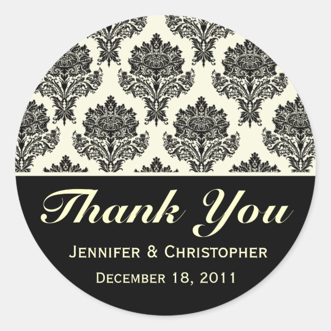 Anpassbare Aufkleber für Elfenbein und schwarze Da (Vorderseite)