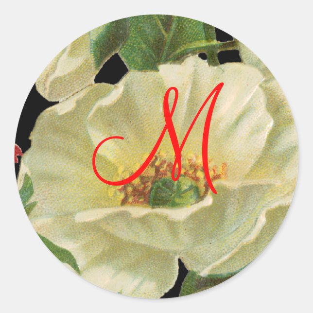 Anpassbare Aufkleber für Weißmohn (Vorderseite)