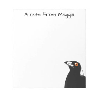 Anpassbare australische Magpie-Notizblock Notizblock