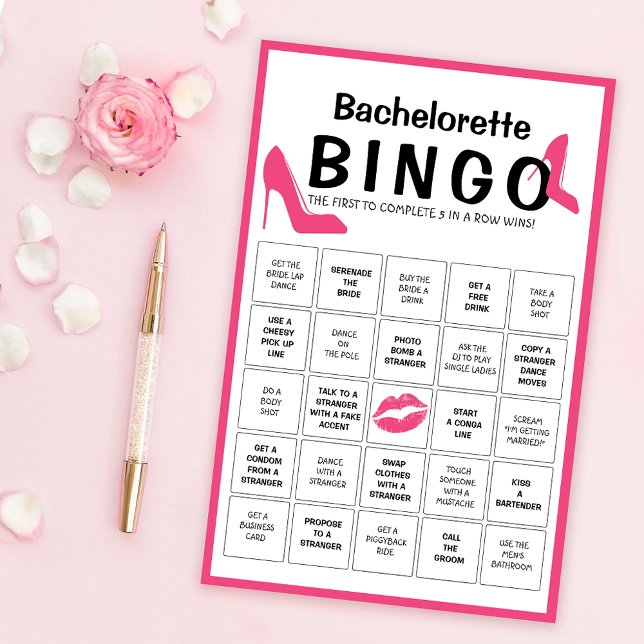 Anpassbare Bachelorette-Bingo-Game-Karte (Von Creator hochgeladen)