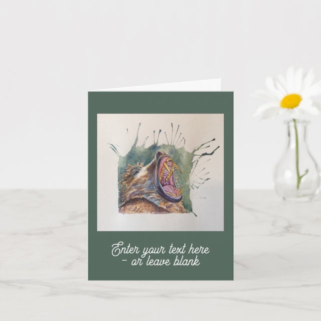 Anpassbare Barker Baboon Greetings Card Karte (Kleine Pflanze)