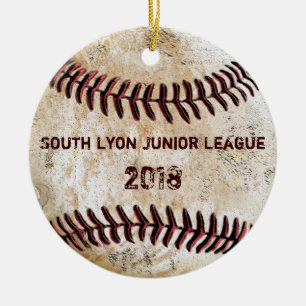 Anpassbare Baseball-Trainer-Ornamente, Ihr Text Keramik Ornament